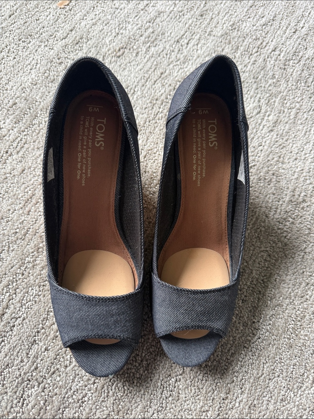 Toms Open-Toe Wedge Pumps